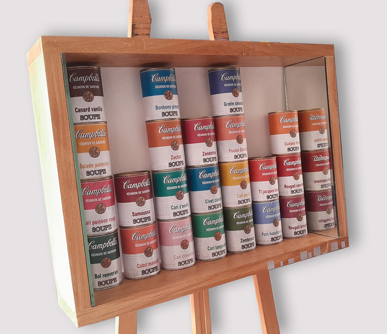 Composition mixte de 60x40cm intitulé : Qu'est-ce que la peinture ?