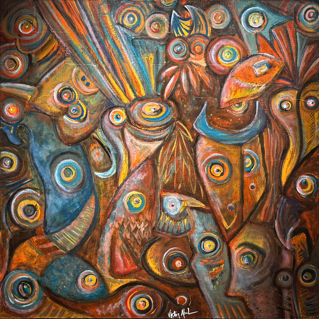 huile sur toile de 120x120cm intitulé : Semita vitae